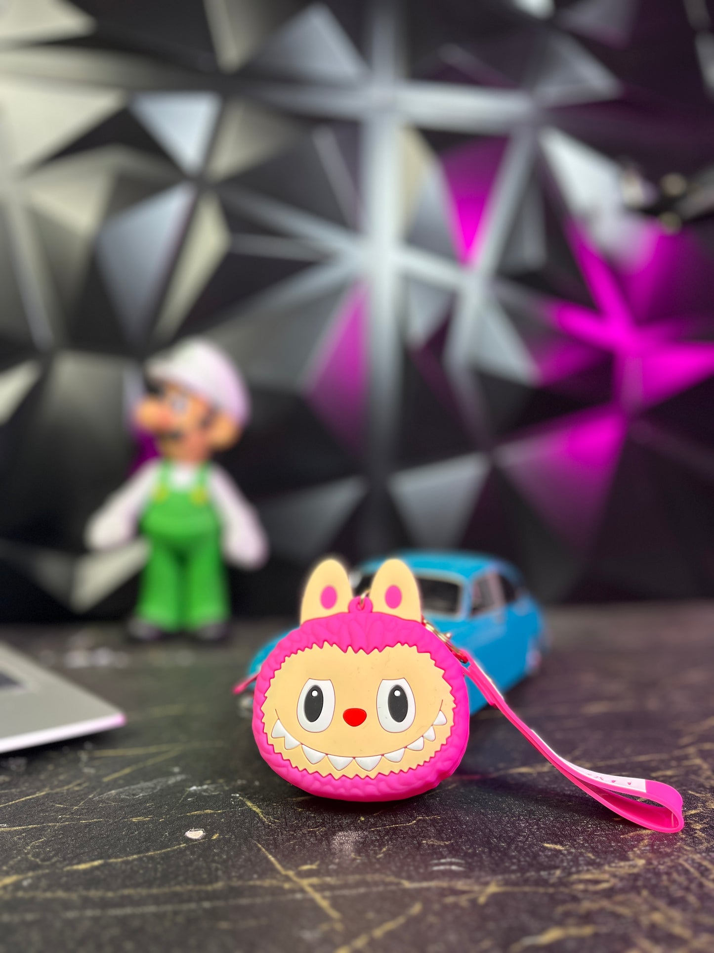 porte monnaie head labubu rose bonbon